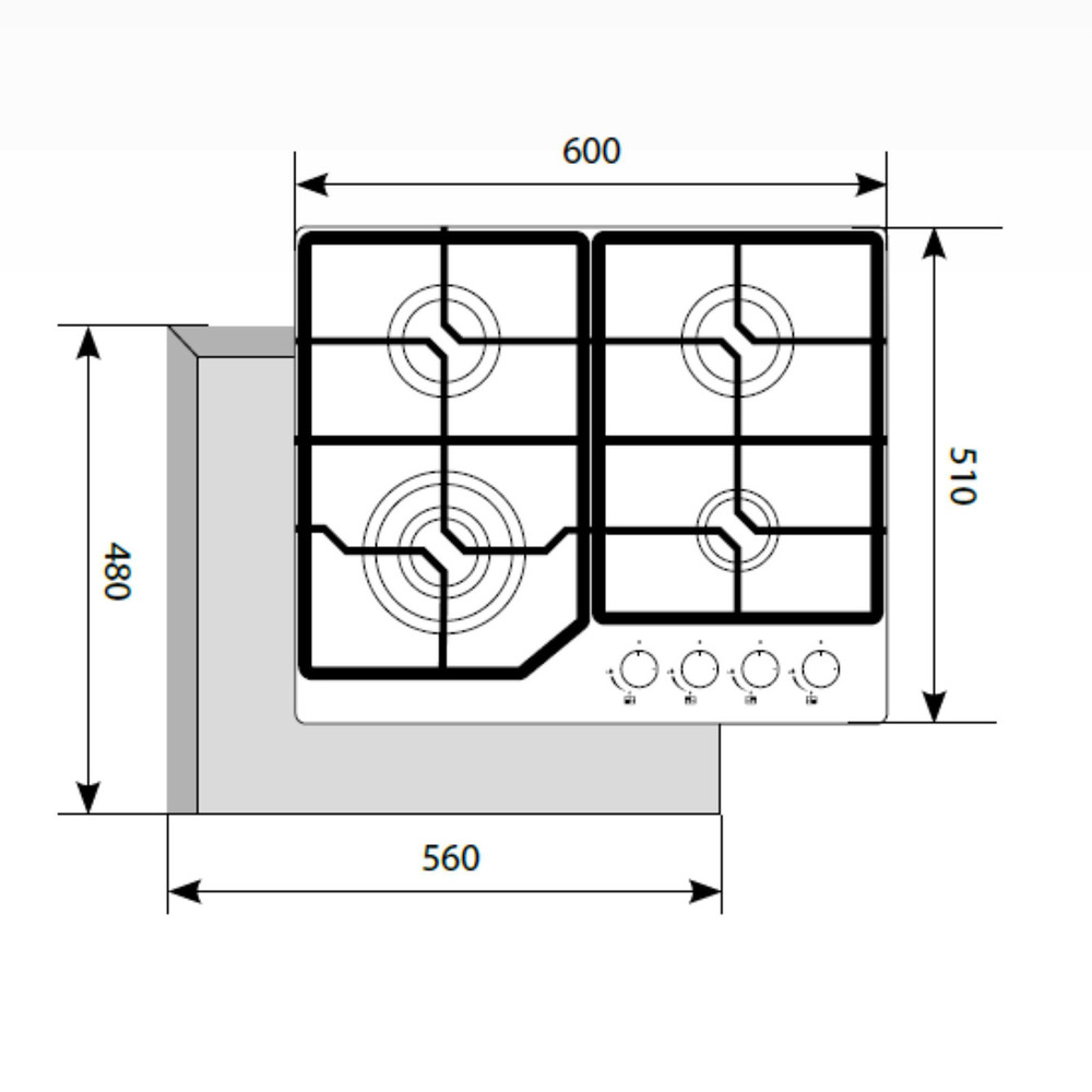 Газовая варочная поверхность LEX GVG 640-1 IV
